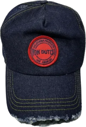 00's Von Dutch Patch Distressed Denim Snapback Hat by Cameo