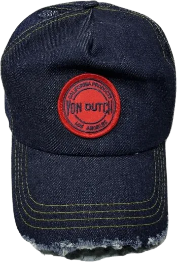 00's Von Dutch Patch Distressed Denim Snapback Hat by Cameo