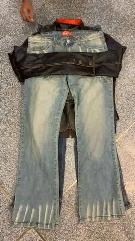 2000’s Edge leather jacket and jeans bundle(RX-401)