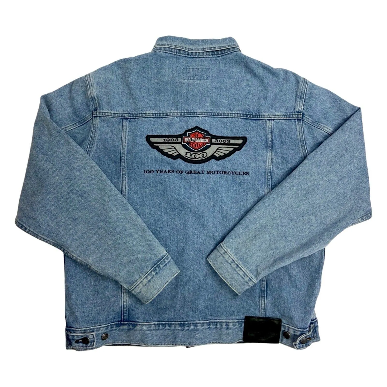 2003 Harley Davidson 100 Year Anniversary Denim Jacket XL