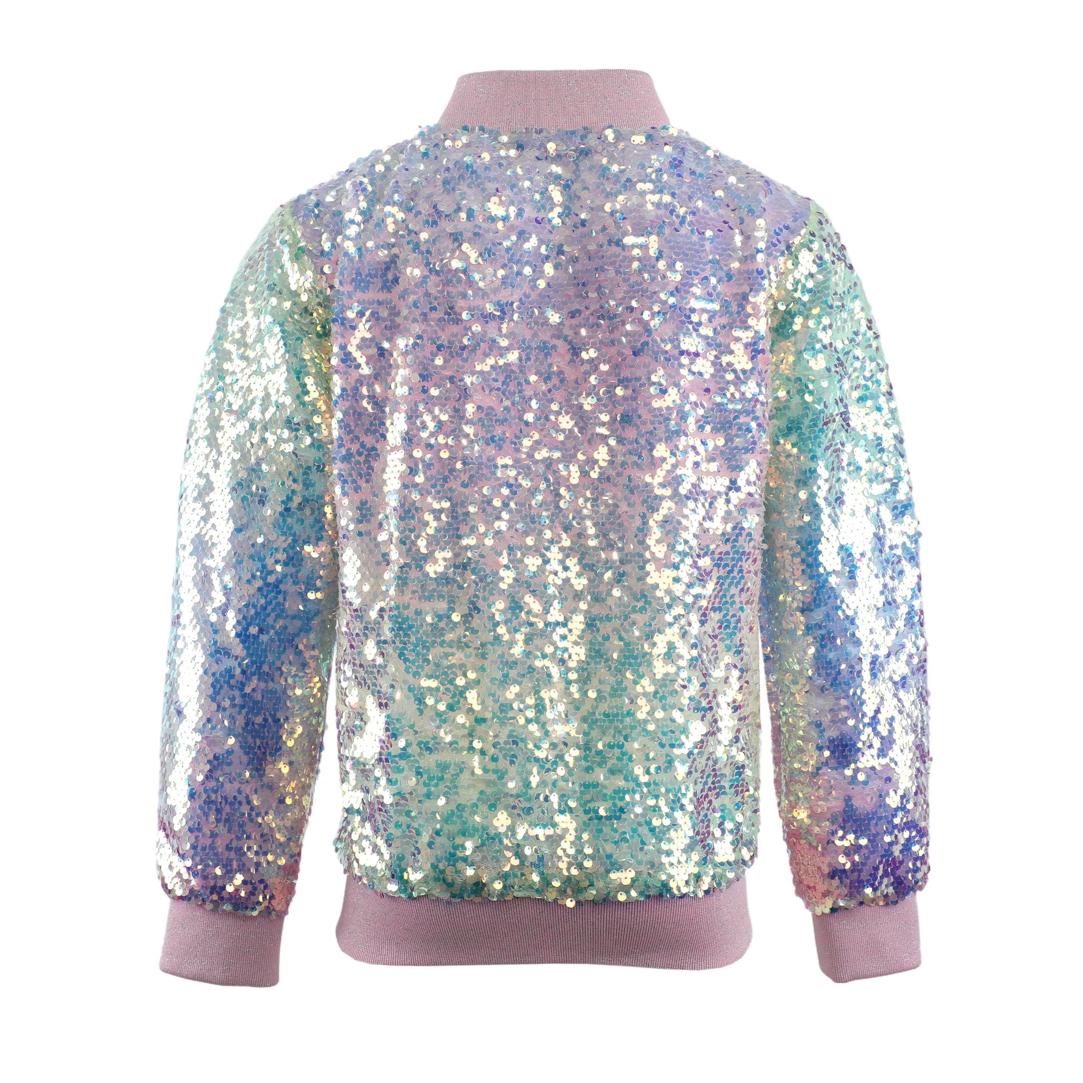 2Bunnies Girls' Magic Ombre Sequin Bomber Jacket