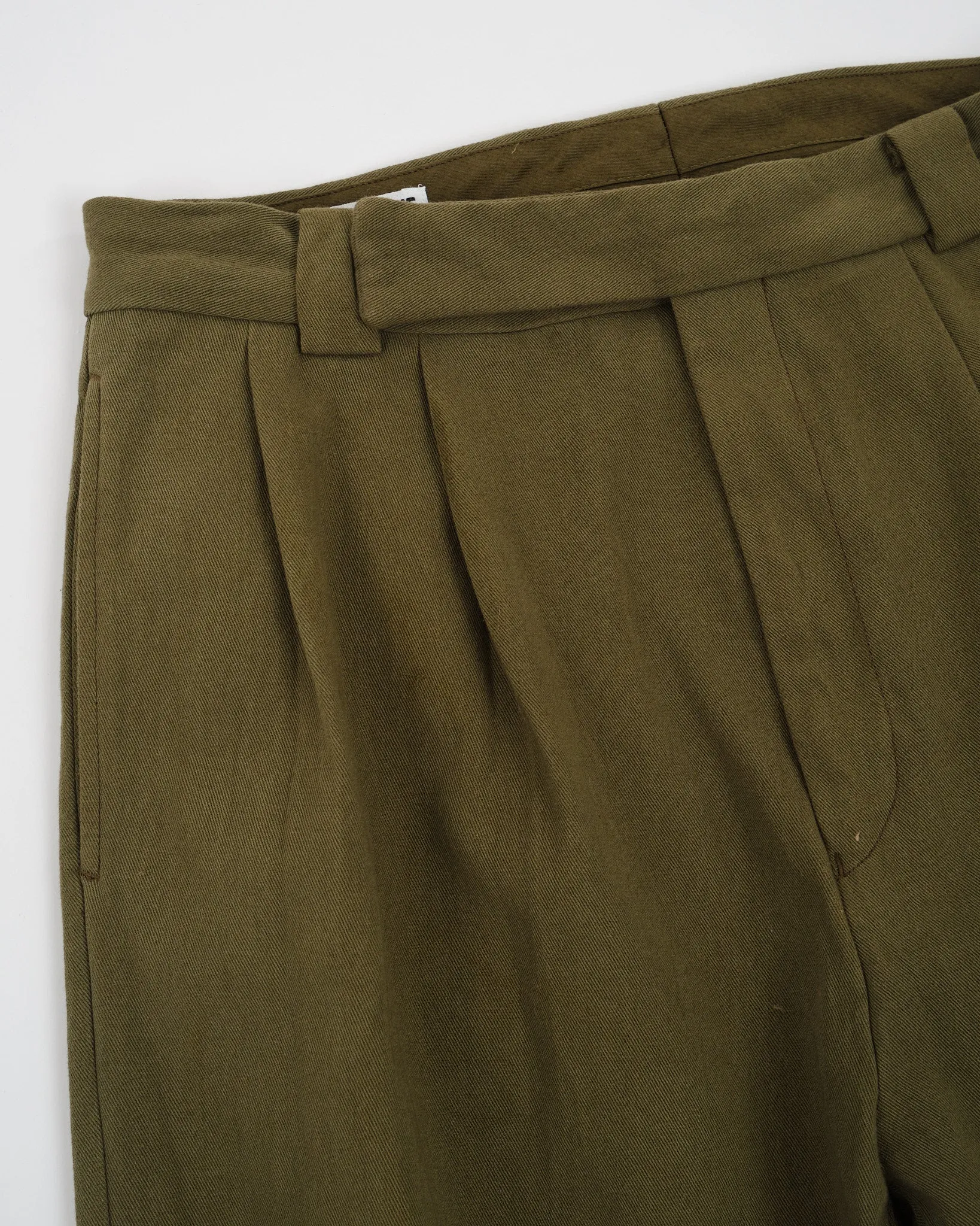 2Pleats Wide Trousers Olive