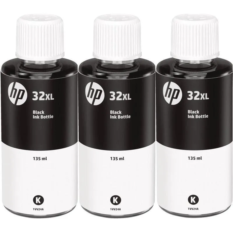 3 Pack HP 32XL Printer Liquid Ink Bottle High Yield Black