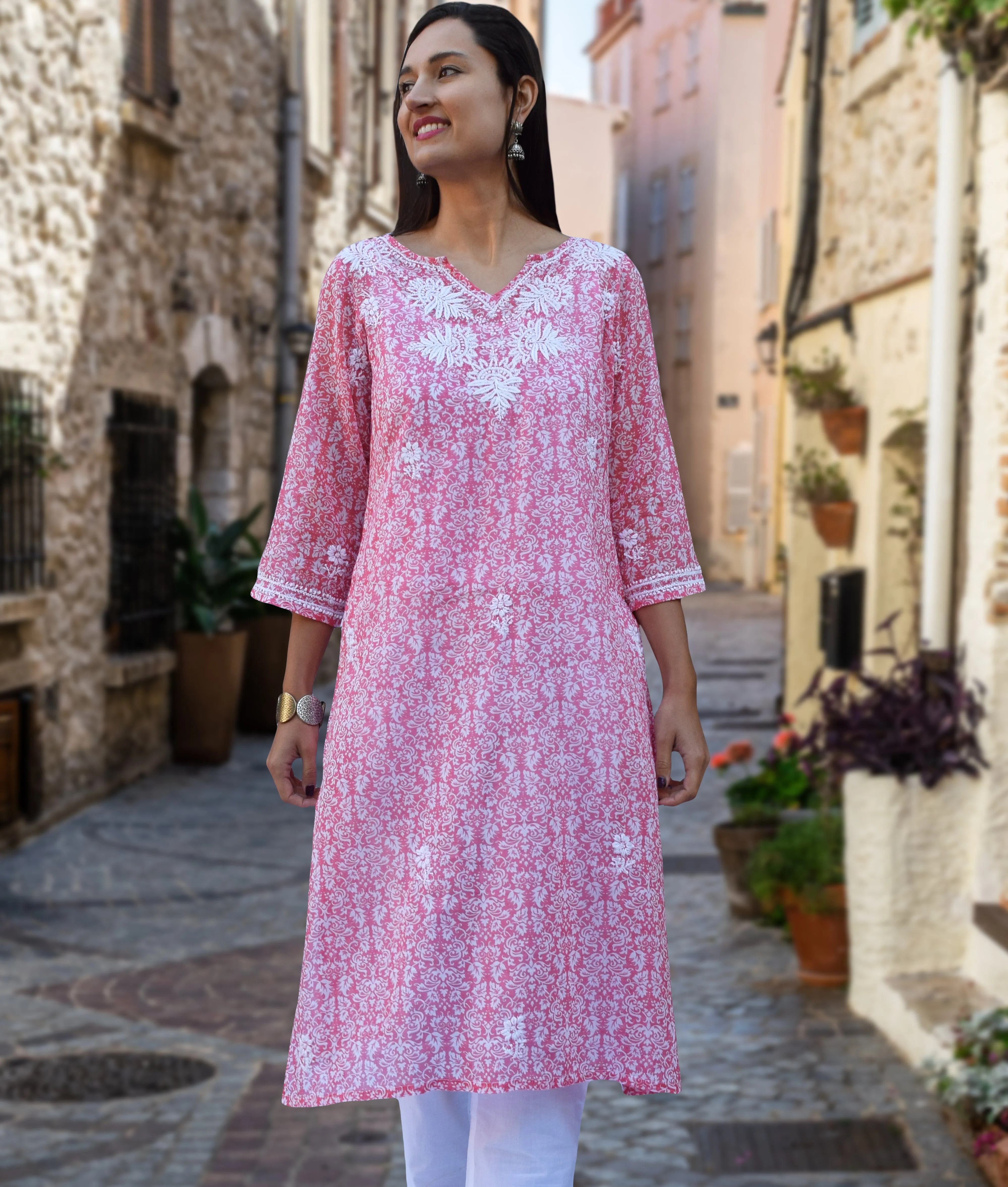 AMAL Printed Pure Soft Cotton Long Tunic Kurta Dress: Made to Order