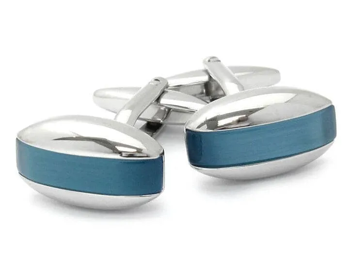 Aqua Blue Cateye Cufflinks