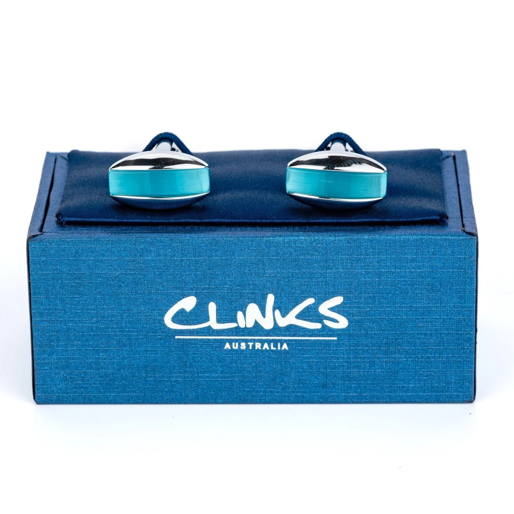 Aqua Blue Cateye Cufflinks