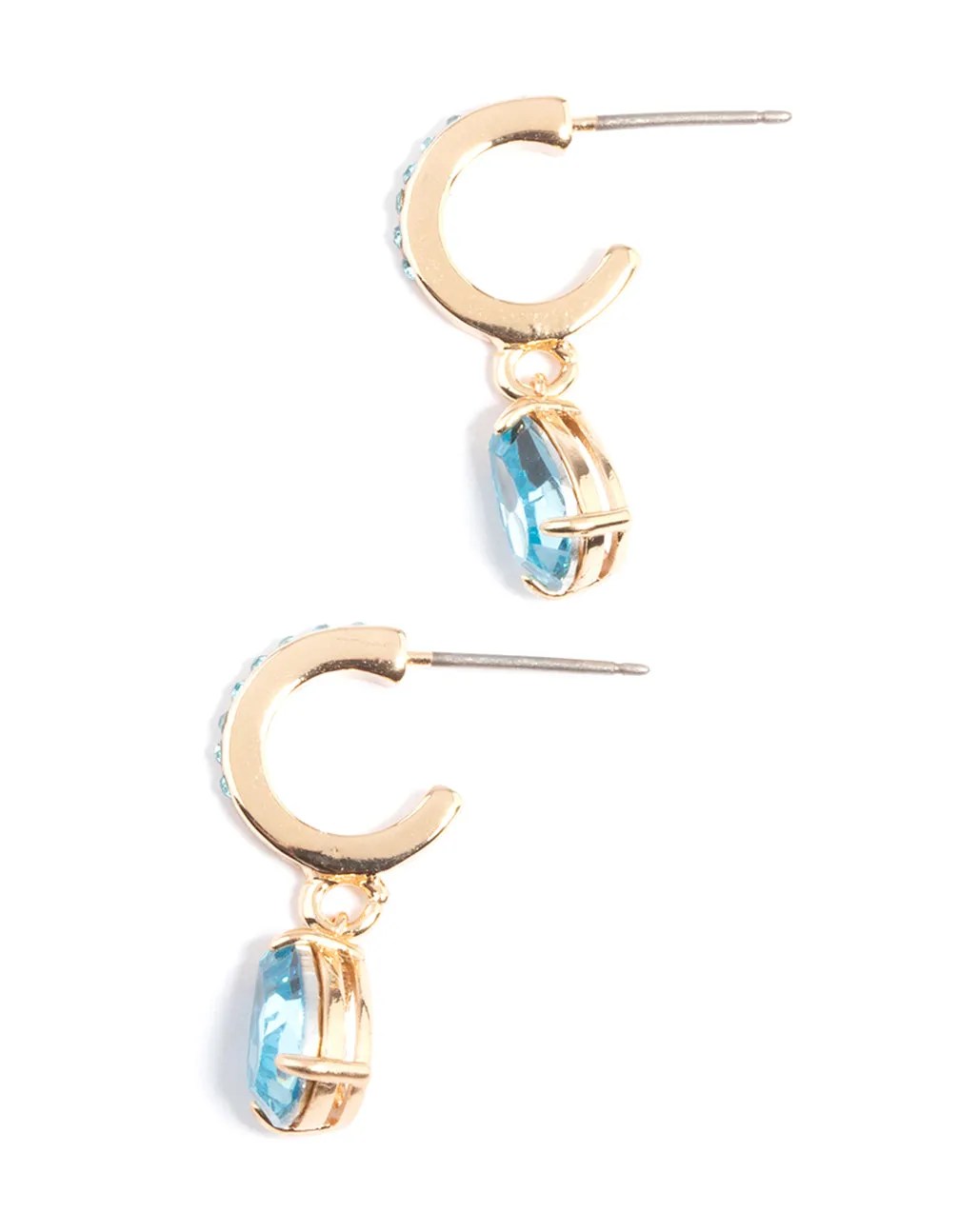 Aqua Diamante Pear Drop Earrings