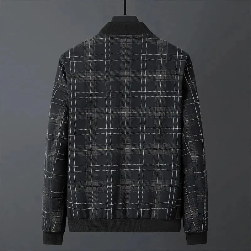 Autumn Man's Jacket Business British Casual Fashion Vintage Lattice Male Coat High Street Trend Versatile Slim Top Clothing New