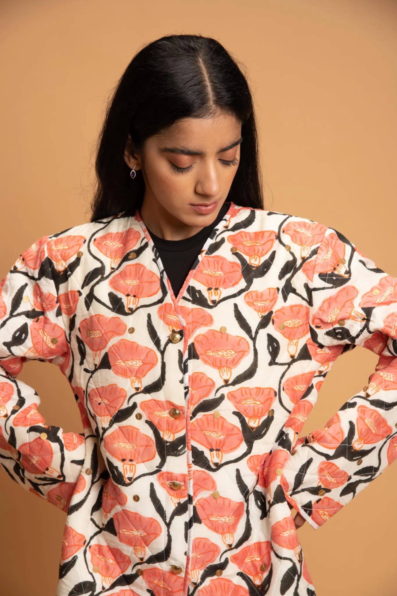 Azalea Bomber Jacket in Outlined Florals