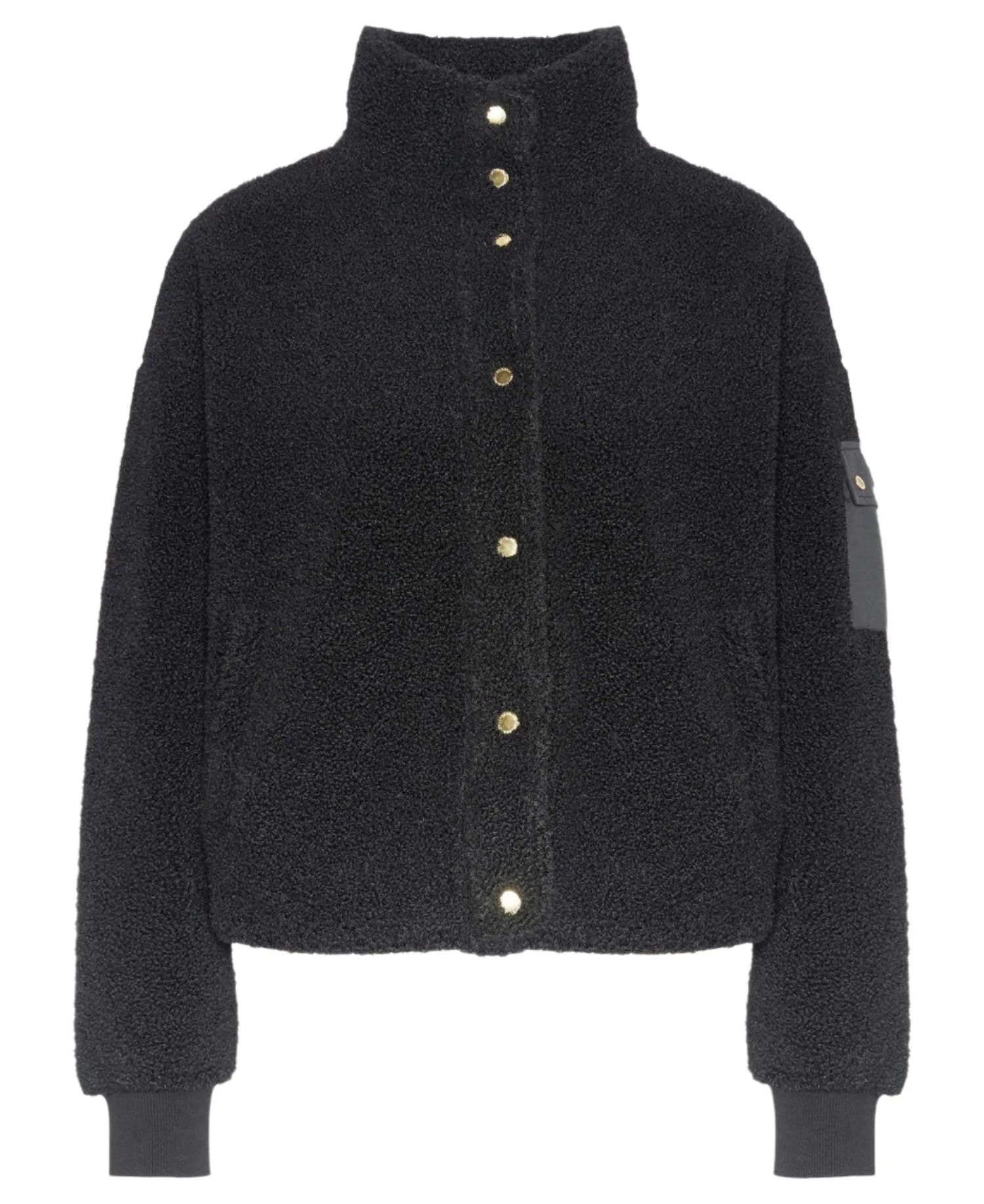 Barbour International Callie Fleece Bomber Jacket in Classic Black