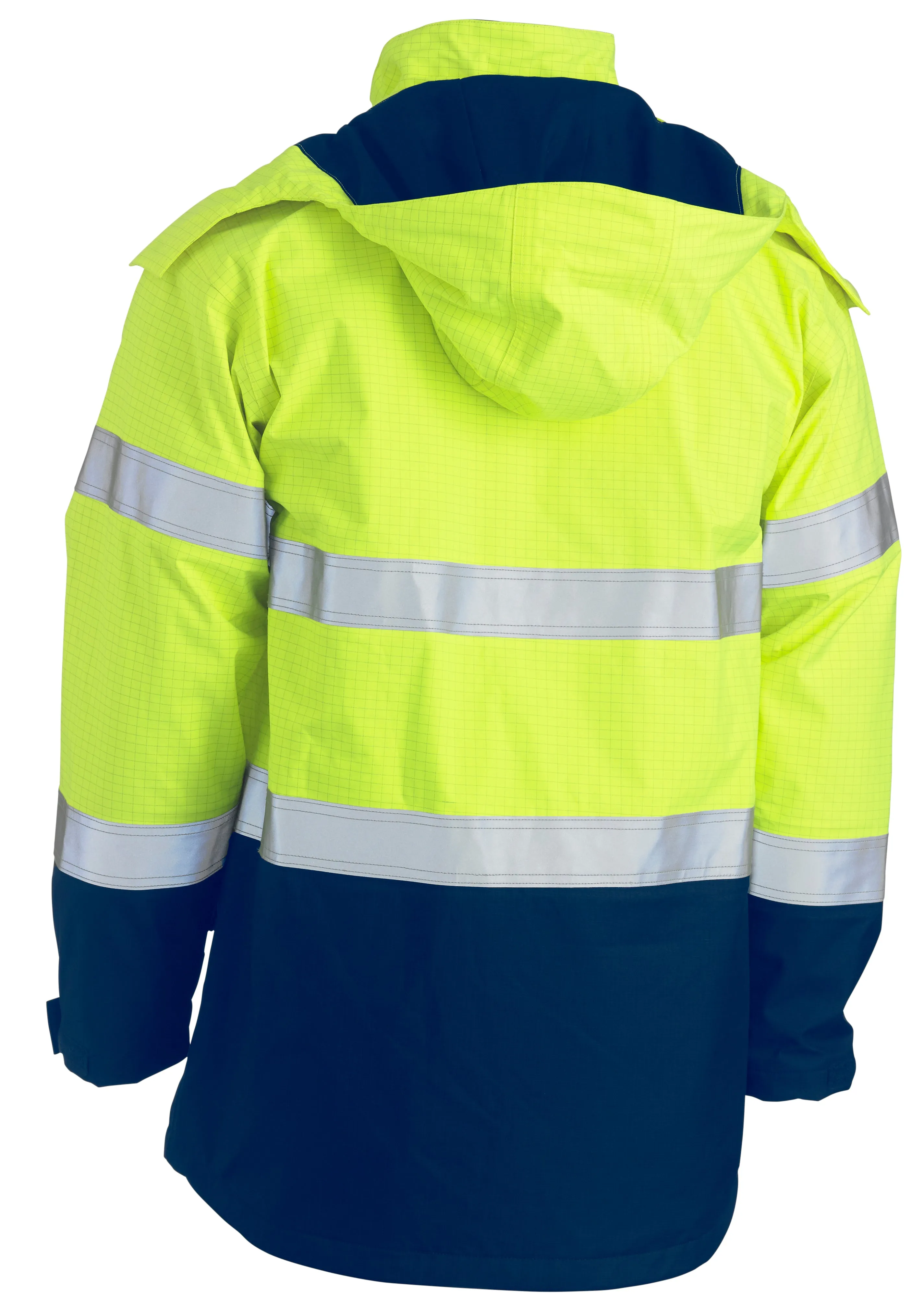 BJ8110T Bisley Taped Two Tone Hi Vis FR Wet Weather Shell Jacket