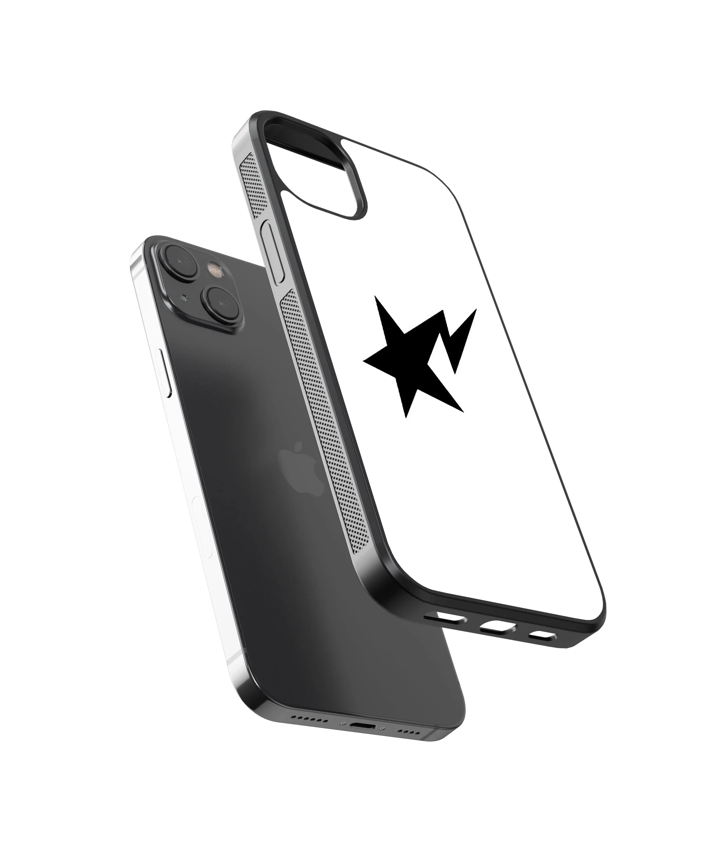 Black lightning Star Y2K Glass Phone Case Cover