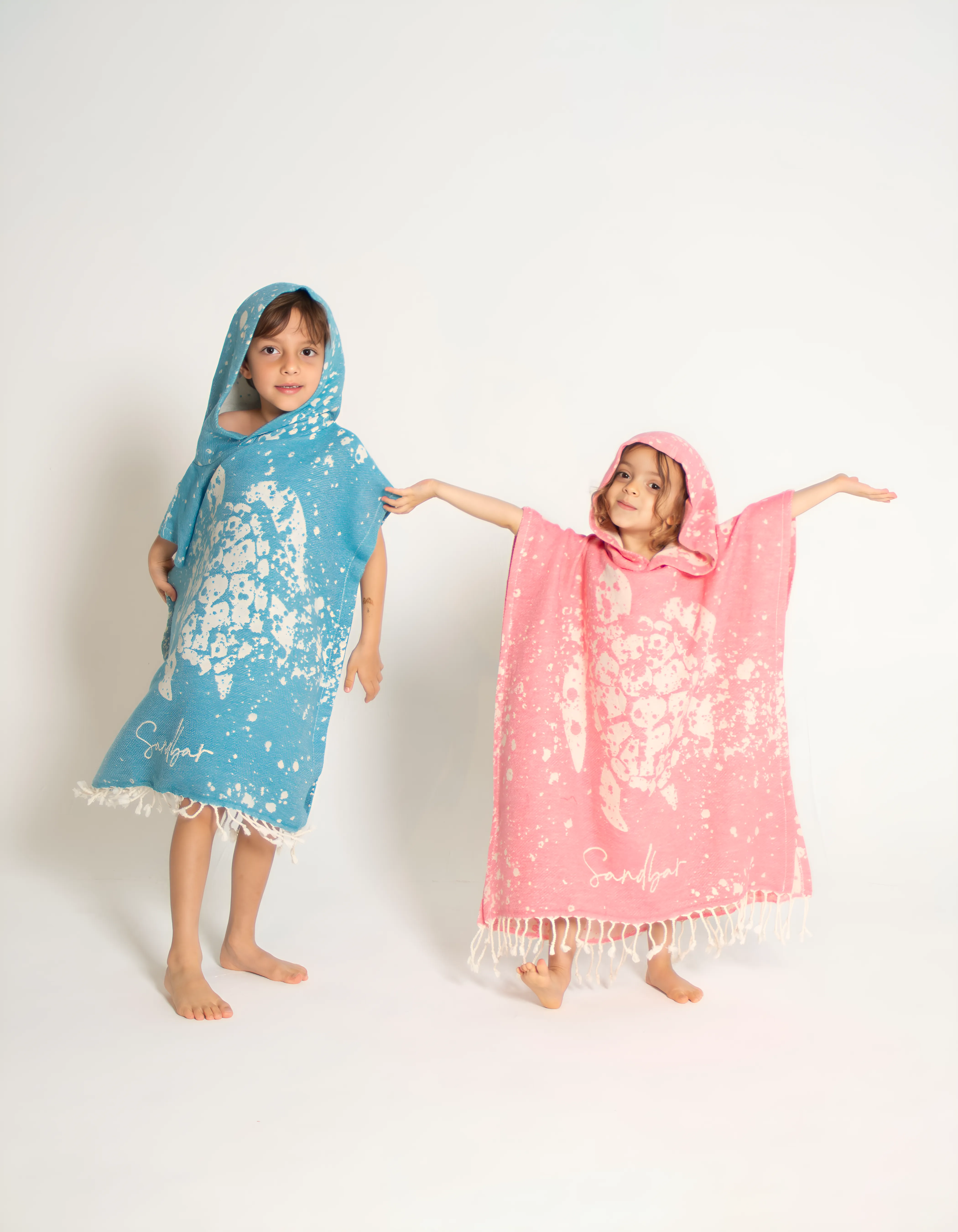 Blue Turkish Cotton Poncho Towel