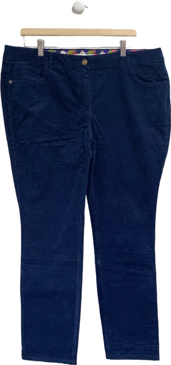 Boden Navy Blue Corduroy Trousers UK 18 Regular