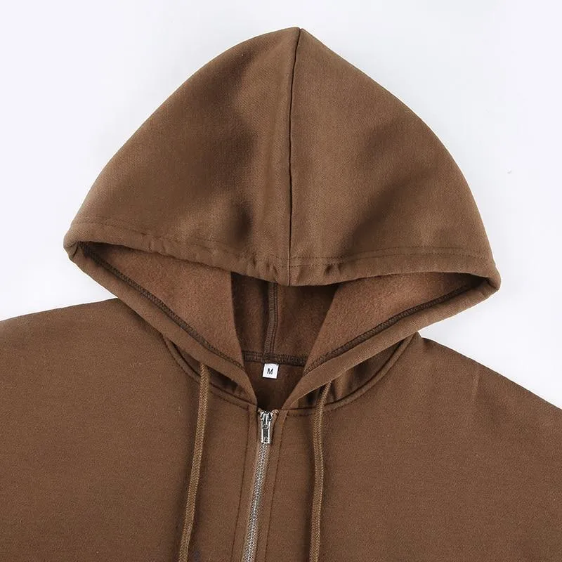 Brown Zip Hoodie