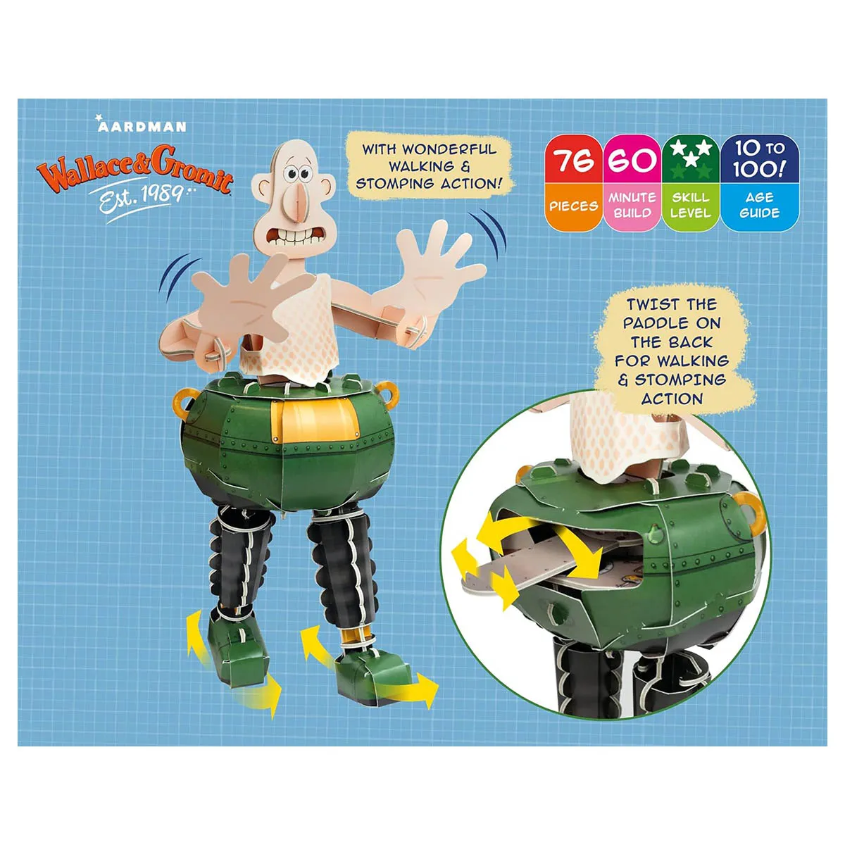 Build Your Own Wallace & Gromit Techno Trousers Slot Together Cardboard Kit