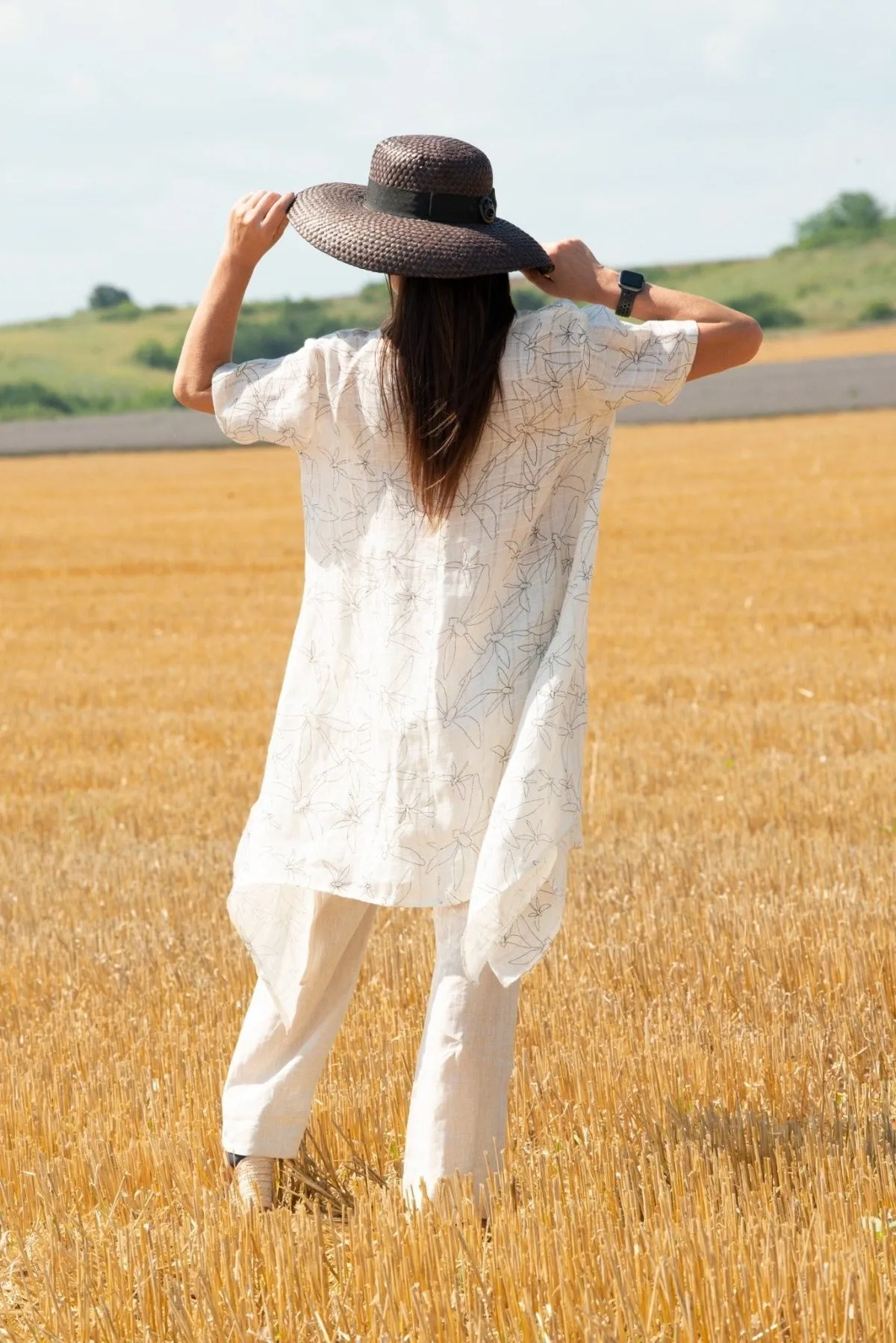 CAROLINE Print Linen Tunic