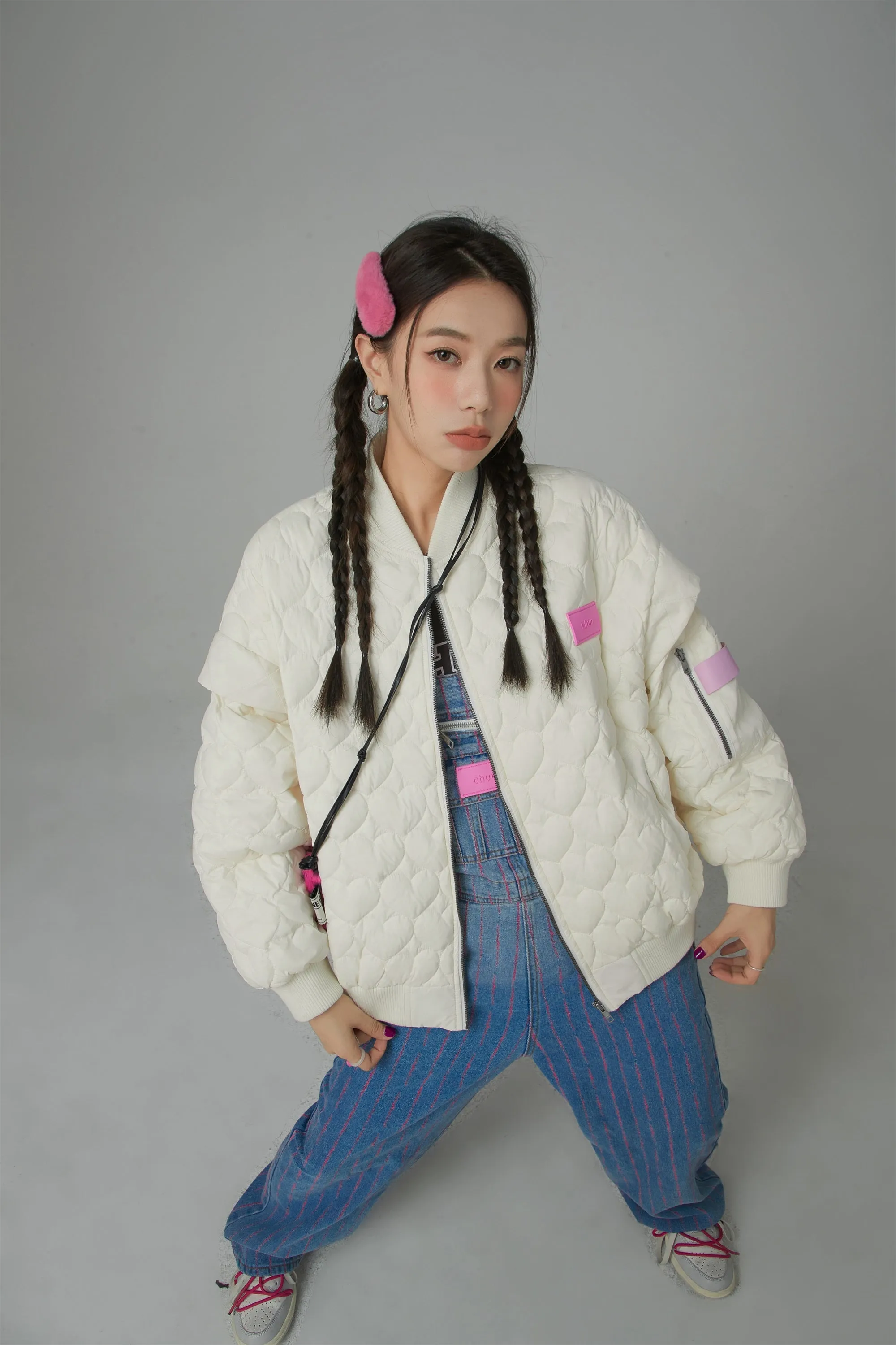 Cherry Heart Quilted Padded Jacket