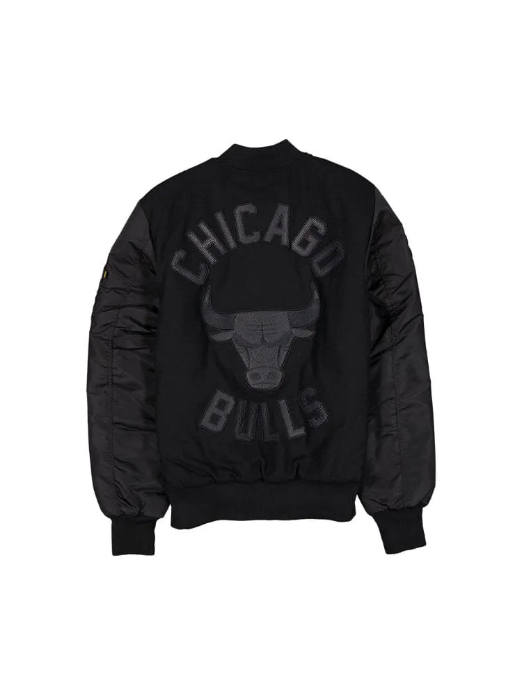 CHICAGO BULLS X ALPHA X NEW ERA WOOL VARSITY MA-1 BOMBER JACKET