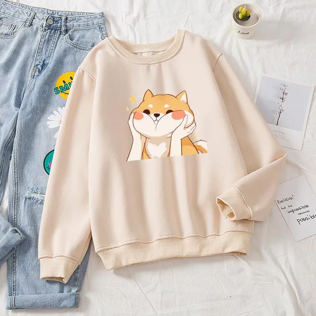 Chubby Shiba Cheeks Pullover Sweater