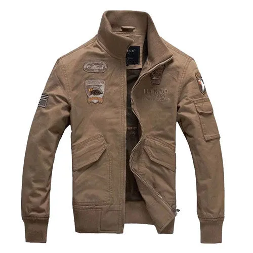 Classic Military Cargo Bomber Jacket