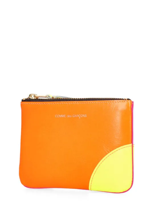 Comme des Garçons Wallet   Super neon leather line zip wallet 