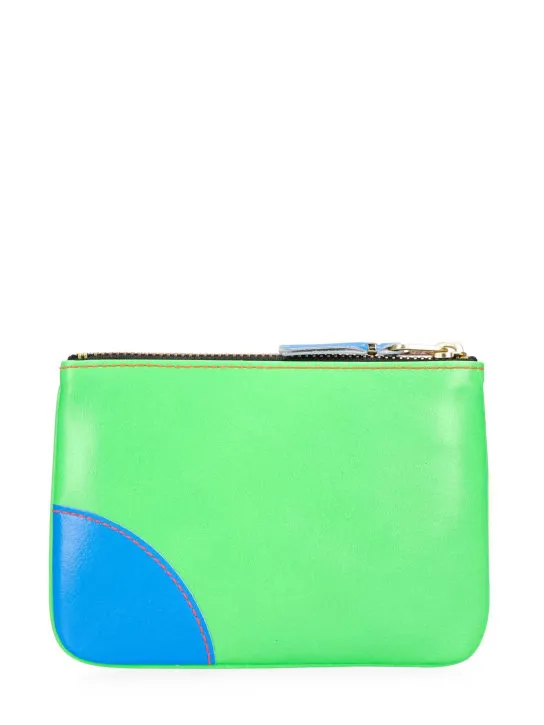 Comme des Garçons Wallet   Super neon leather line zip wallet 