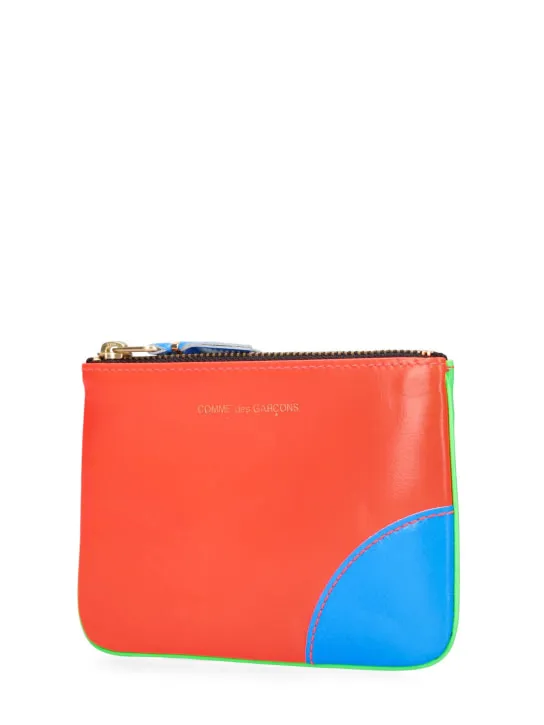 Comme des Garçons Wallet   Super neon leather line zip wallet 