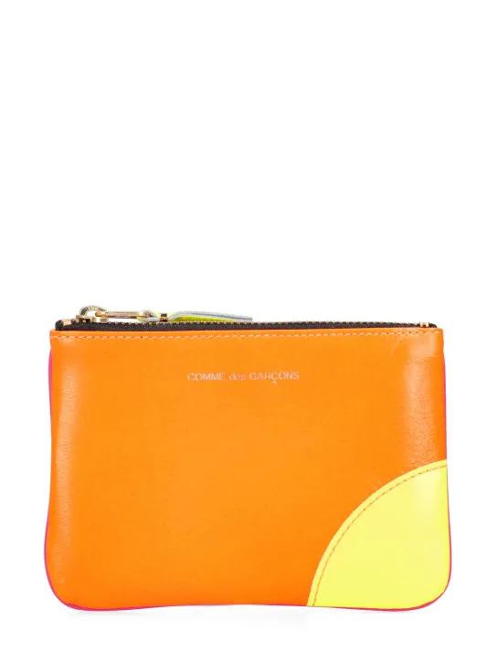 Comme des Garçons Wallet   Super neon leather line zip wallet 