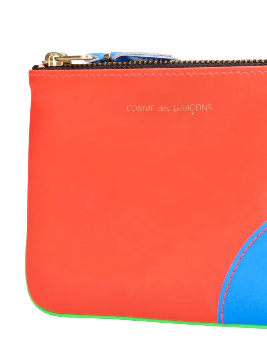 Comme des Garçons Wallet   Super neon leather line zip wallet 