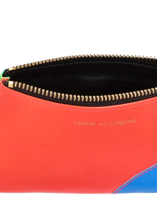 Comme des Garçons Wallet   Super neon leather line zip wallet 