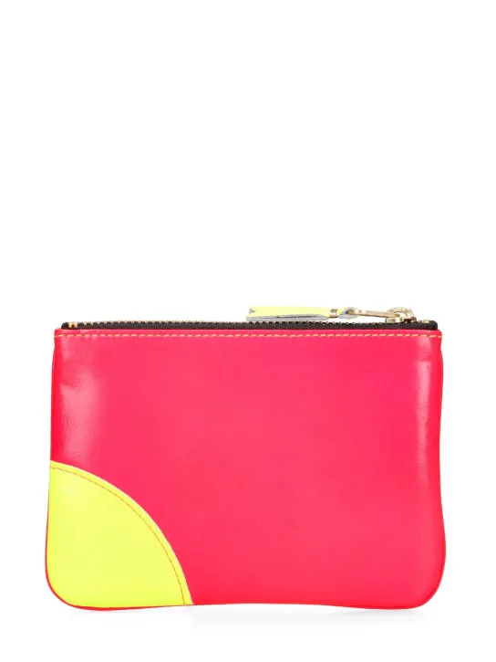 Comme des Garçons Wallet   Super neon leather line zip wallet 