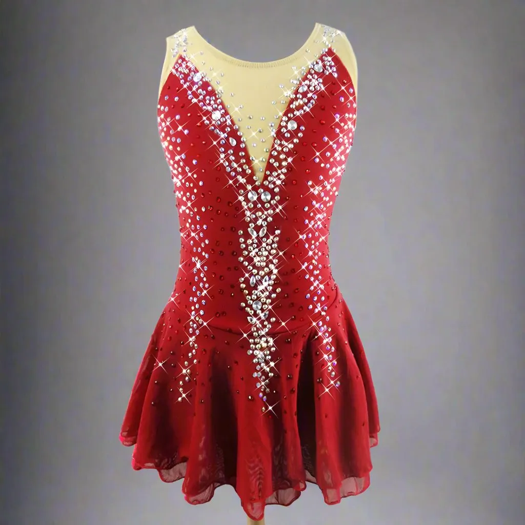 Competition Skating Dress Sleeveless with Crystals BSU8820