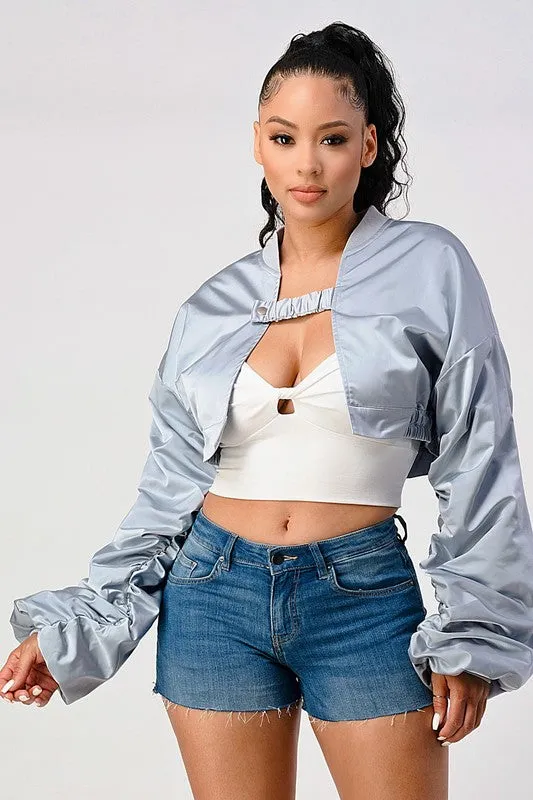 CROP TOP BOMBER JACKET