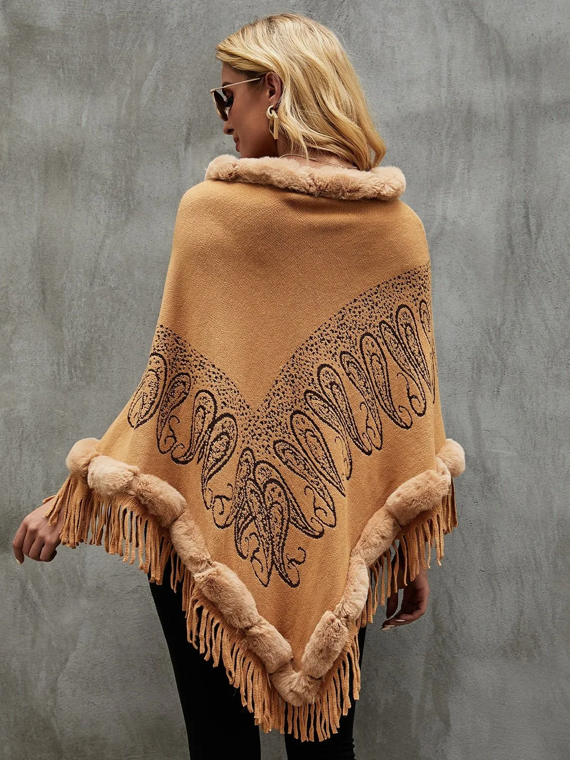 Daniella™ | Fringe Cape Sleeve Poncho