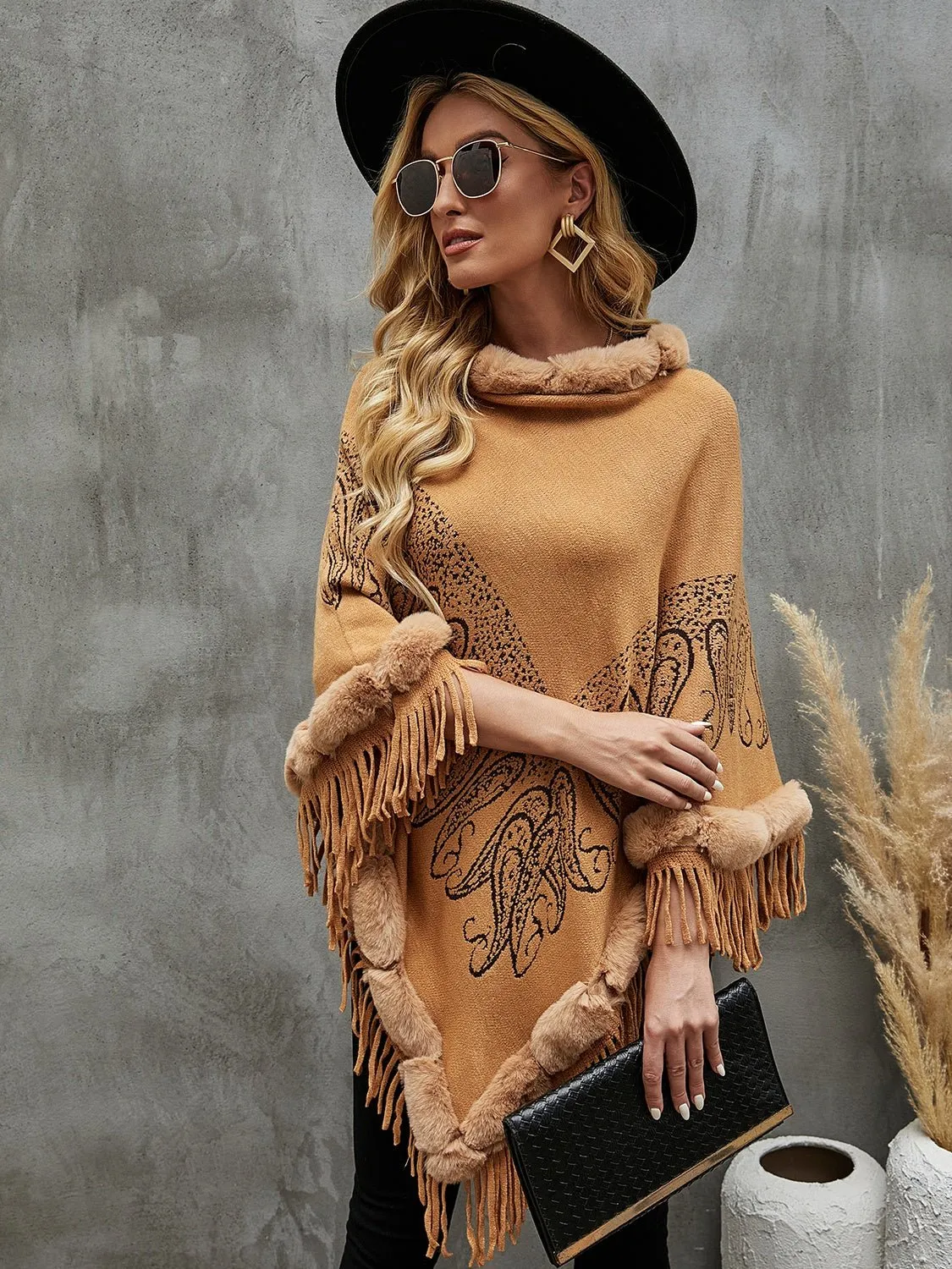 Daniella™ | Fringe Cape Sleeve Poncho