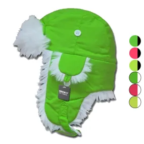 Decky Aviator Bomber Trooper Trapper Neon Faux Fur Ear Flap Hats Caps