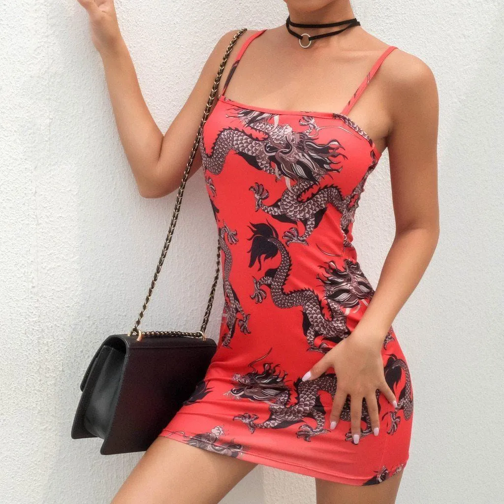 Dragon Print Mini Dress