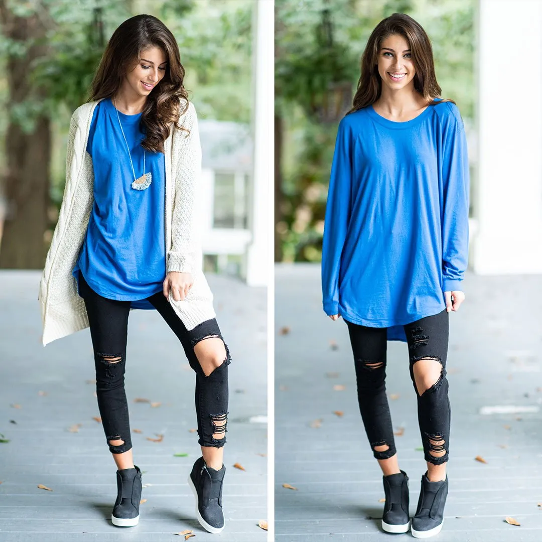 Easy Like Sunday Cobalt Blue Tunic