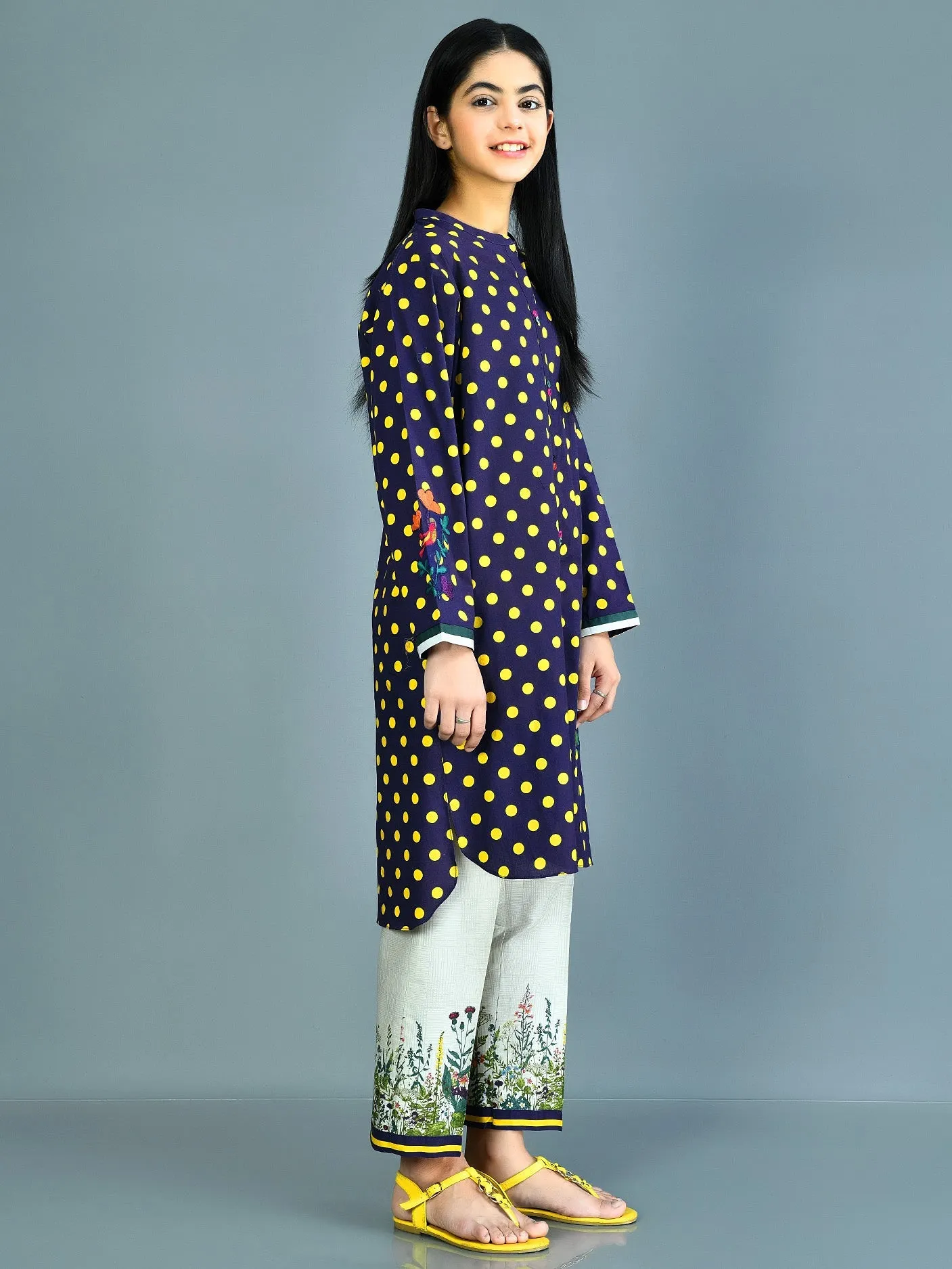 Embroidered Polka Dot Suit