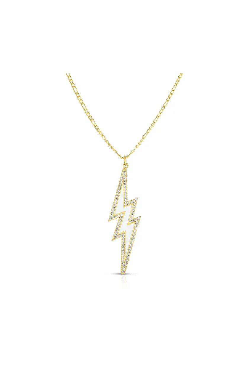 Enamel Lightning Bolt Chain Necklace