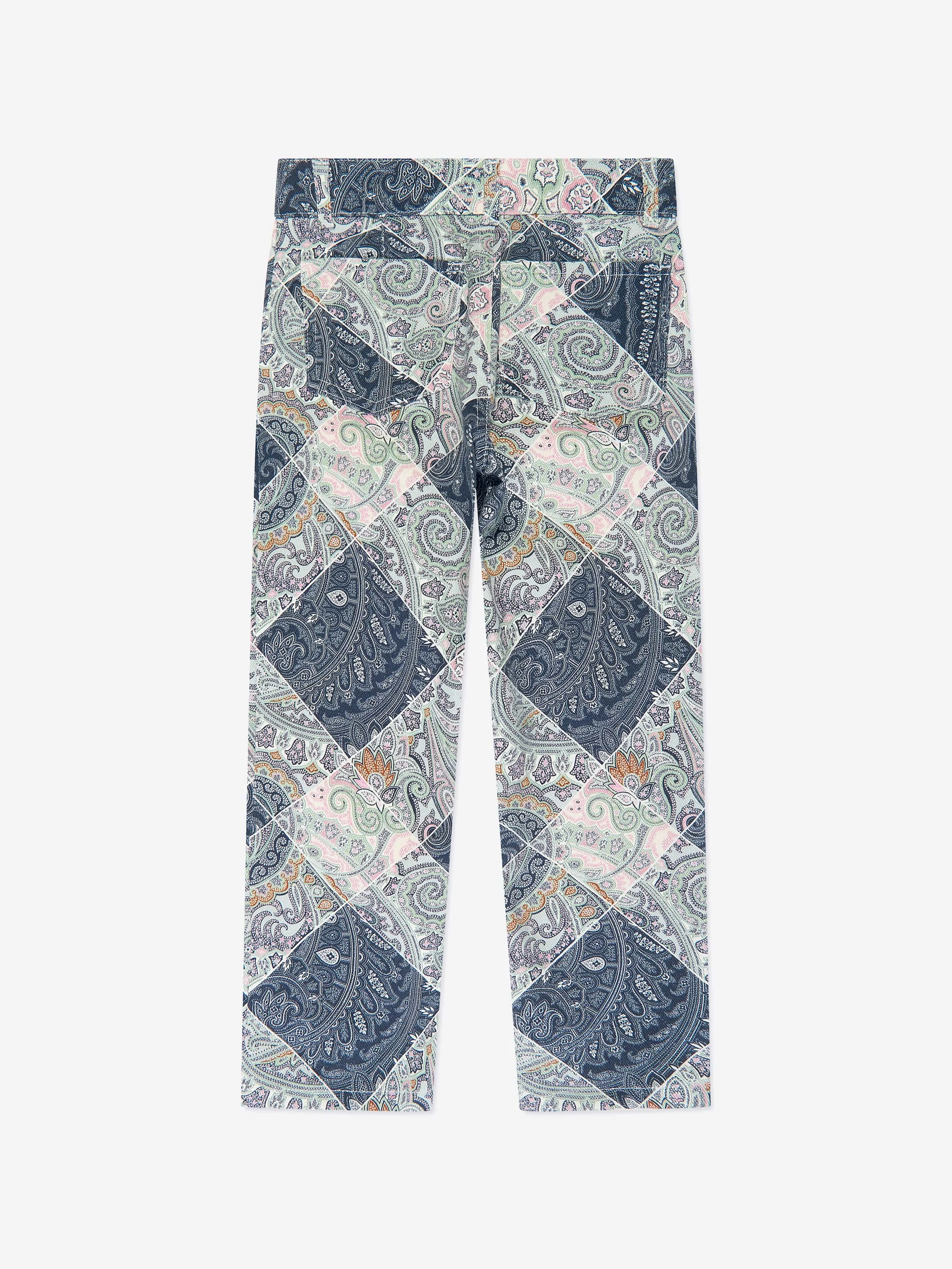 Etro Girls Paisley Trousers in Blue