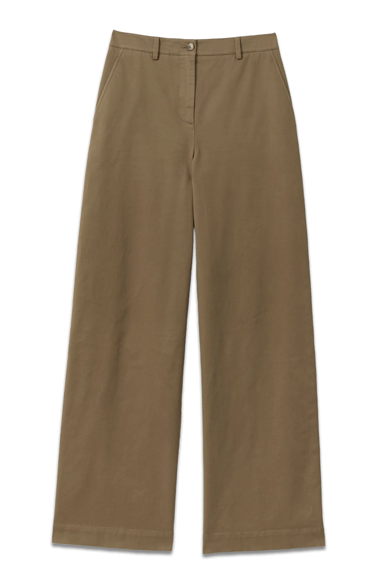 Eva Cotton Blend Wide Leg Trousers