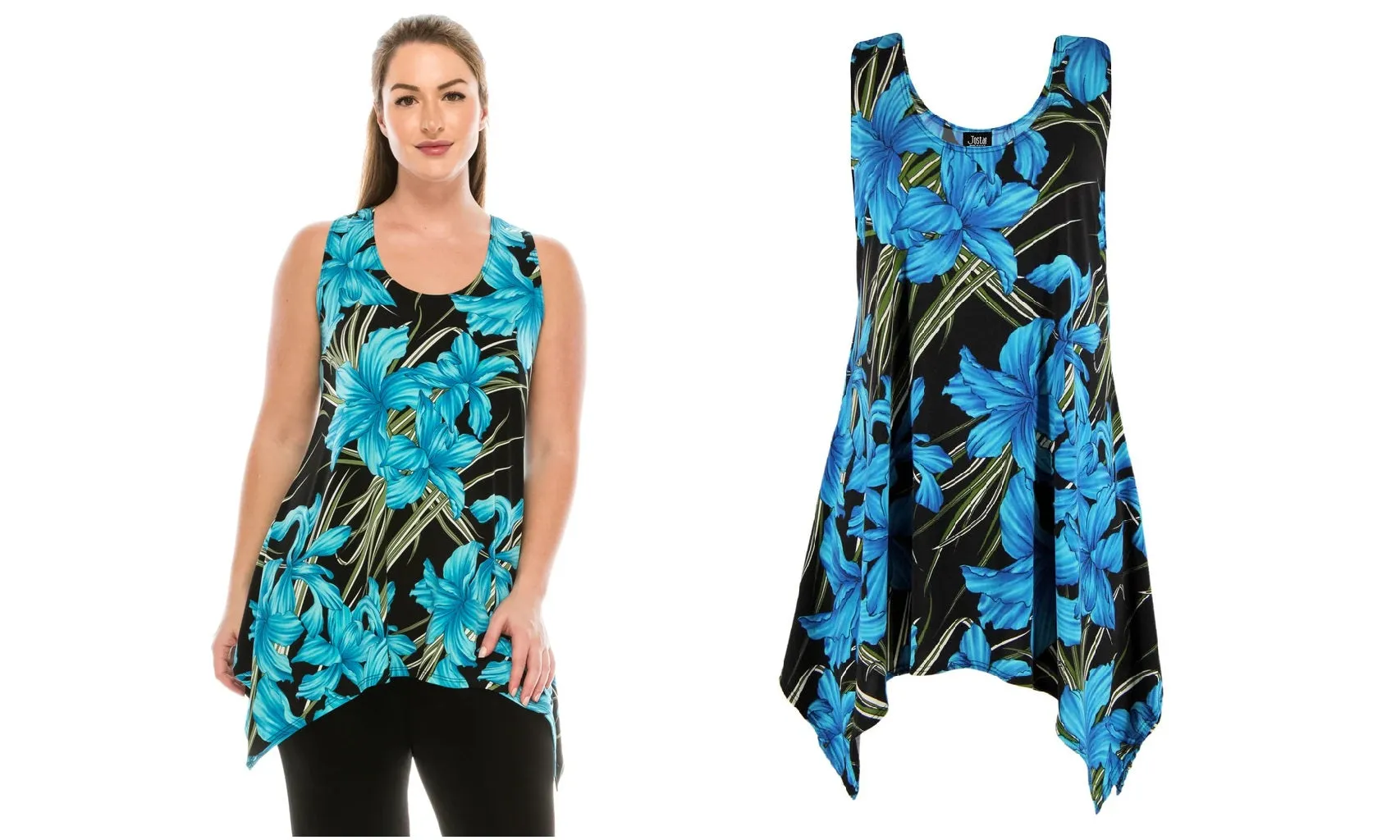 Extra Stretchy & Soft Asymmetrical Tank Tunic (Up to XL)