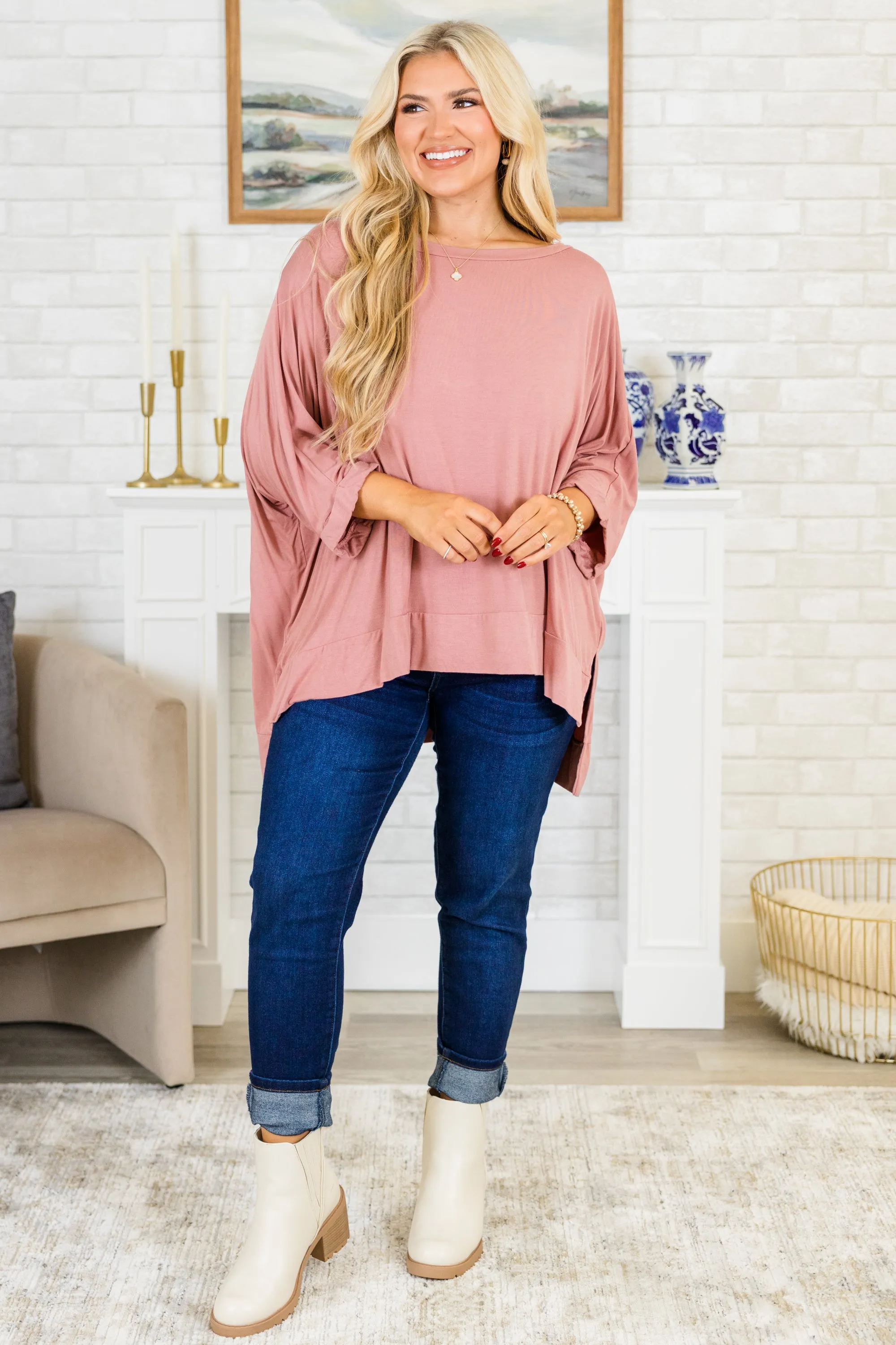 Favorite Forecast Tunic, Dark Pink