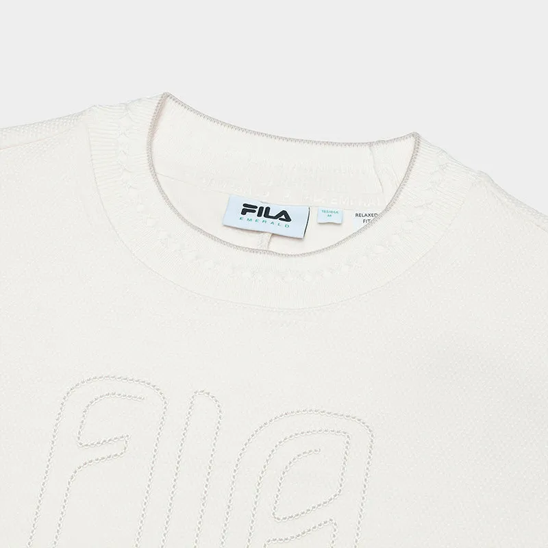 FILA CORE Women's WHITE LINE EMERALD Pullover Sweater in Ash