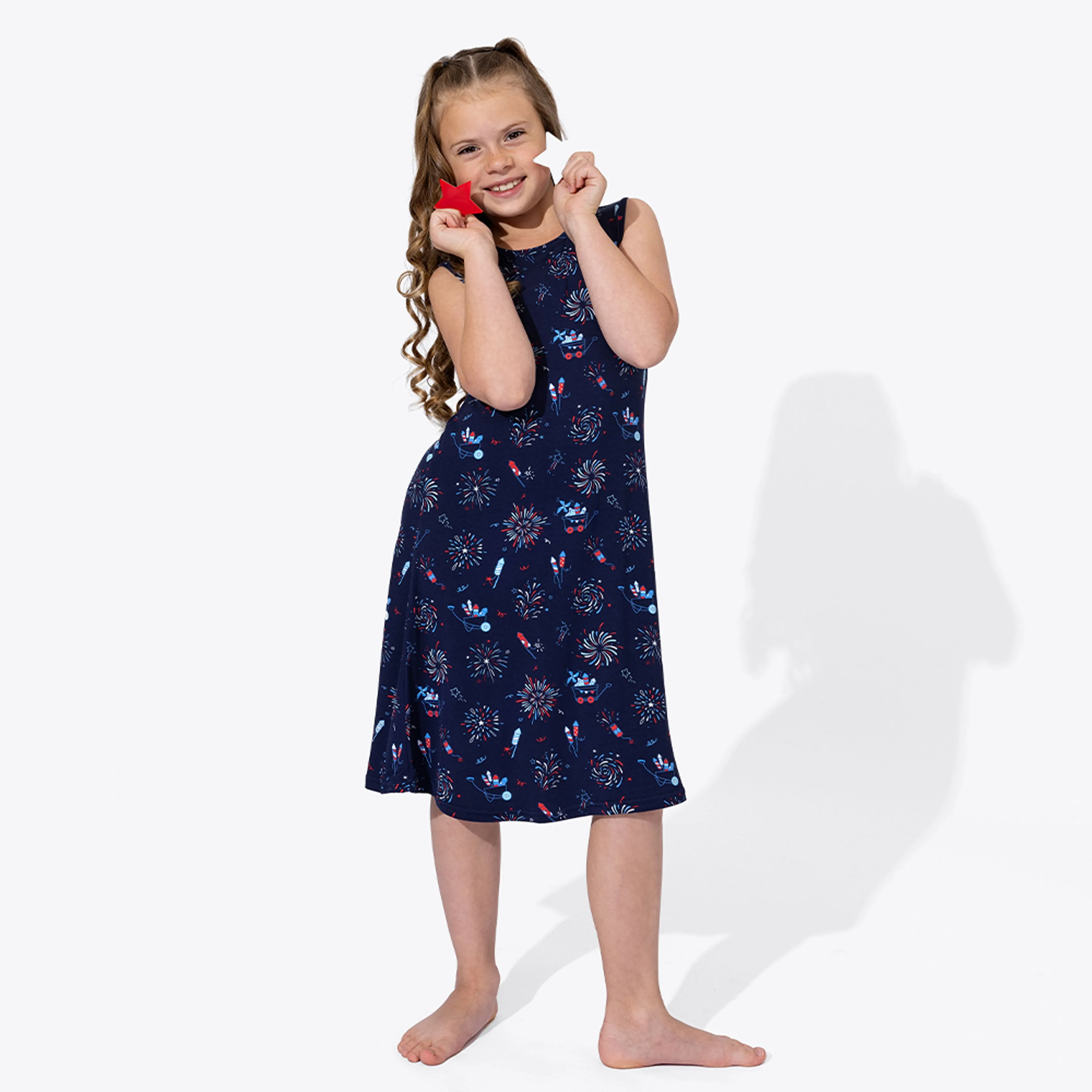 Fireworks Bamboo Girls' Sleeveless Dress