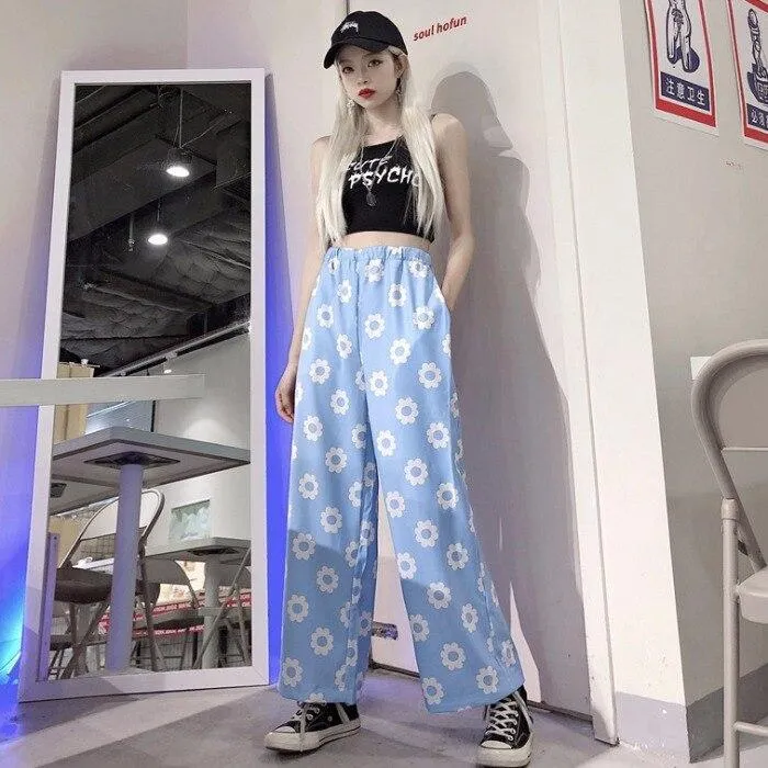 Flower Print Pants