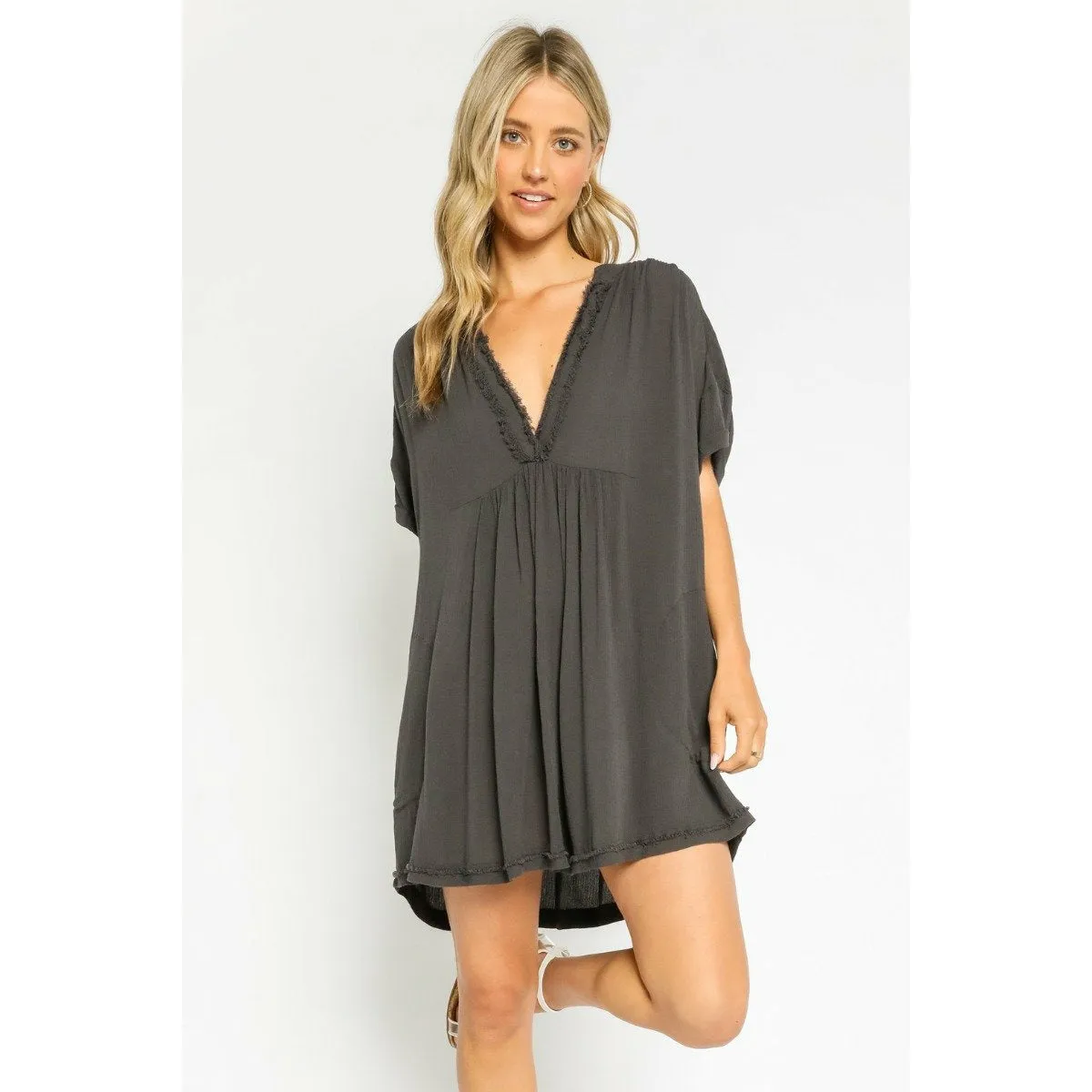 Frayed Tunic Dress