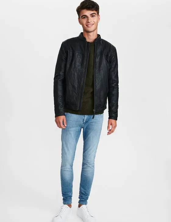 Gabba - BENTON BLACK LEATHER JACKET